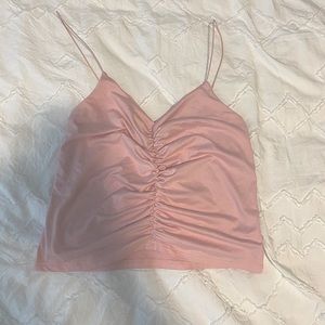 Pink crop top tank top